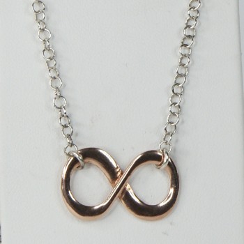 Sterling Silver with Rose Gold Plated Infinity Necklet